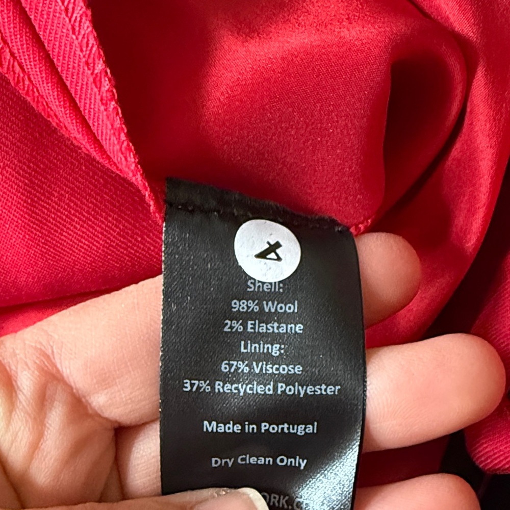 Argent Women's Red Straight Leg Wool Pants Size 8 - Picture 7 of 11